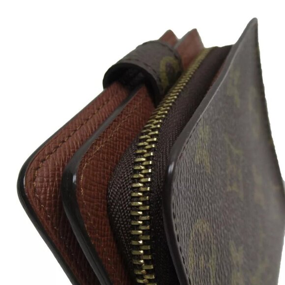Auth LOUIS VUITTON Compact Zip Bifold Wallet Brown Monogram canvas - Picture 4 of 11